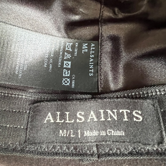 All Saints Hat Black Wide Brim Wool Bronson Fedora Size M/L - Picture 10 of 10